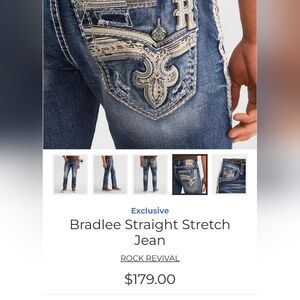 Men's Rock Revival Bradlee Straight Leg Jeans Sz 31